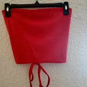 Red tie back crop top